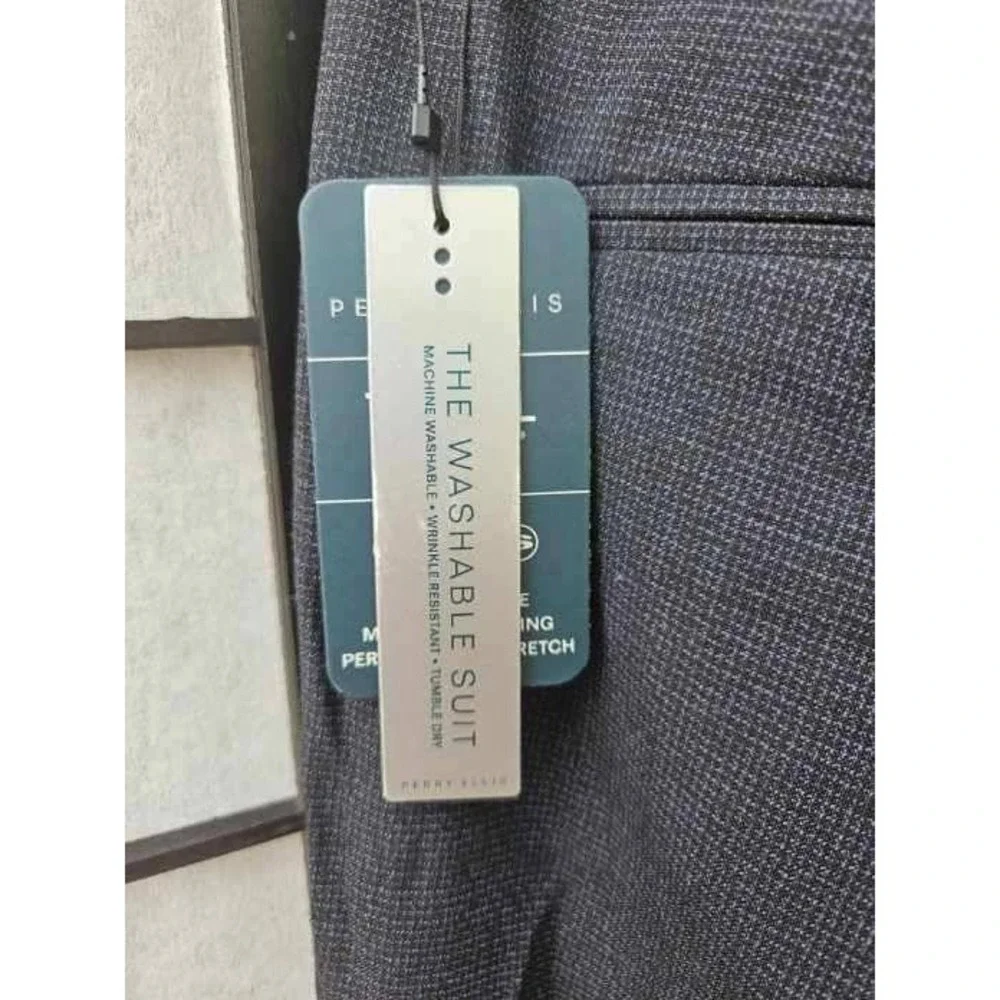 PERRY ELLIS Slim Fit Flex Stretch Dress‎ Pants 32x30 Washable Suit Gray